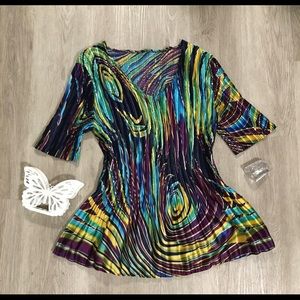 Stylish multi color pleated blouse